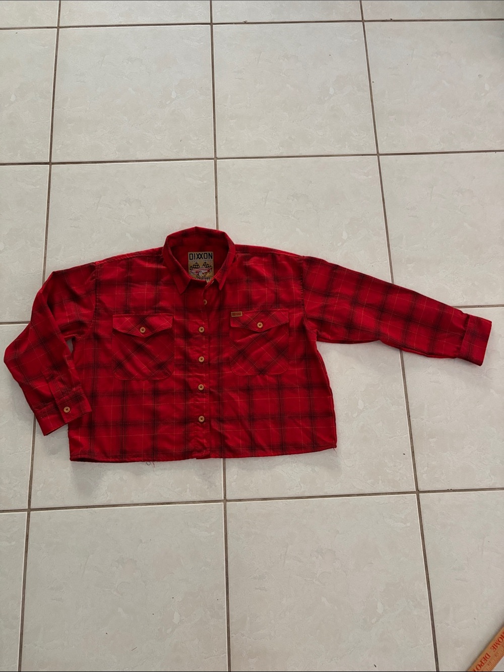 Cropped DIXXON Red Plaid Kids Jean-Style Jacket